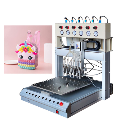 6 Colors Dispensing Rubber Badge Silicone Patch Machine For 3d Pvc Keychain