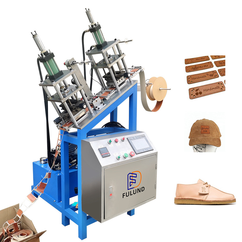 PLC Touch Screen Leather Label Machine Automatically For Jeans
