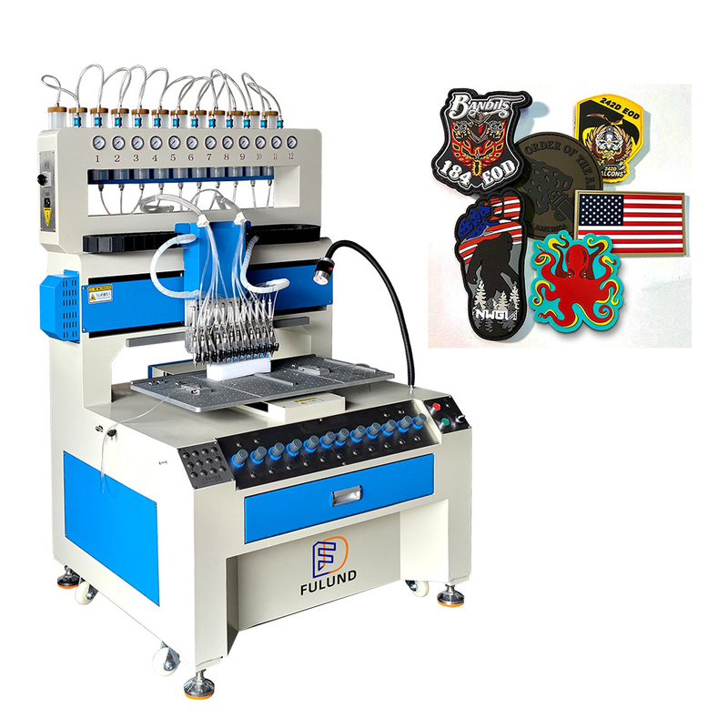 Fulund 12 color PVC silicone automatic dispensing drop plastic machine for make Luminous shoe label