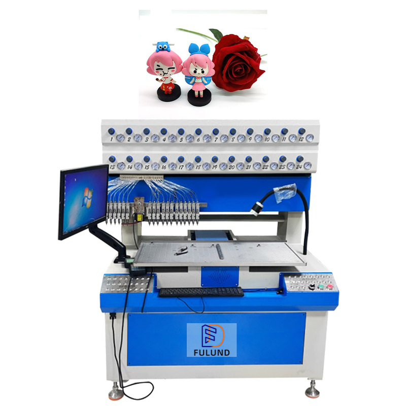 Drip mold machine to make shoe key chain logo label toy trinket or shoe cover processing pvc glue dispenser for factory