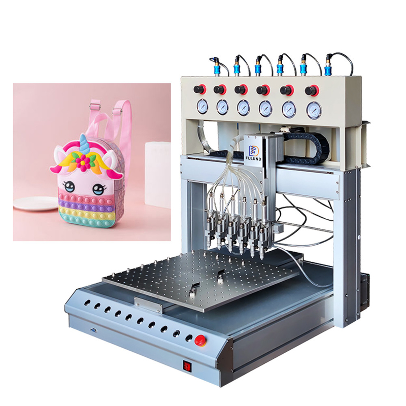 6 Colors Dispensing Rubber Badge Silicone Patch Machine For 3d Pvc Keychain