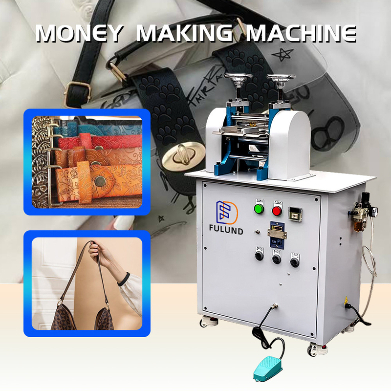 Pneumatic Leather Belt Strap Roller Embossing Machine 220V