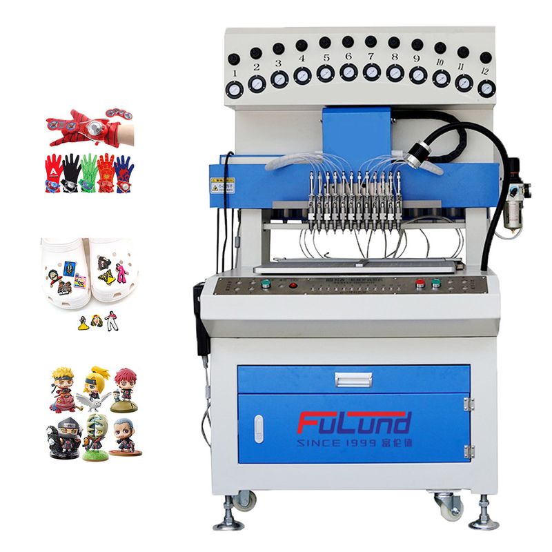 Fulund 12 color PVC silicone automatic dispensing drop plastic machine for make Luminous shoe label
