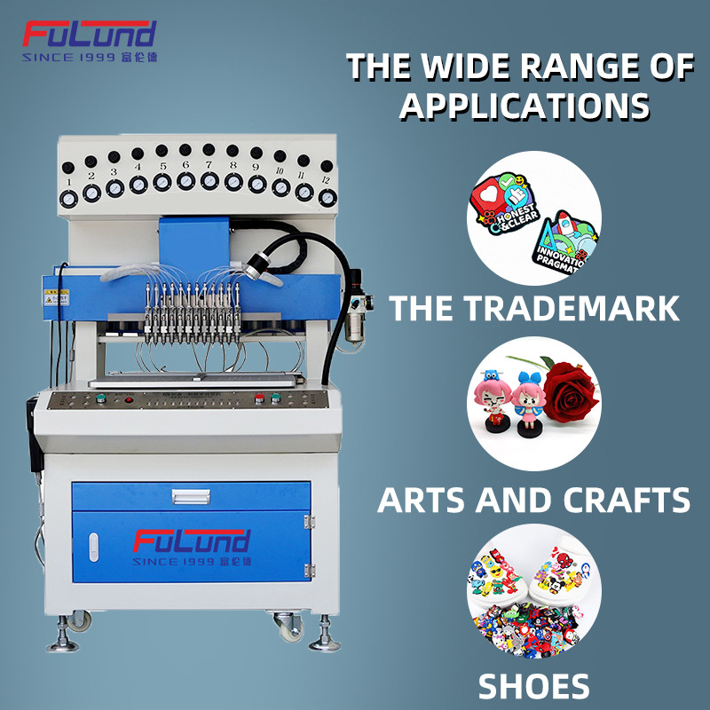 Fulund factory Plastic keychain key tag labels name cards luggage label making machine Epoxy dispensing machine with 3D