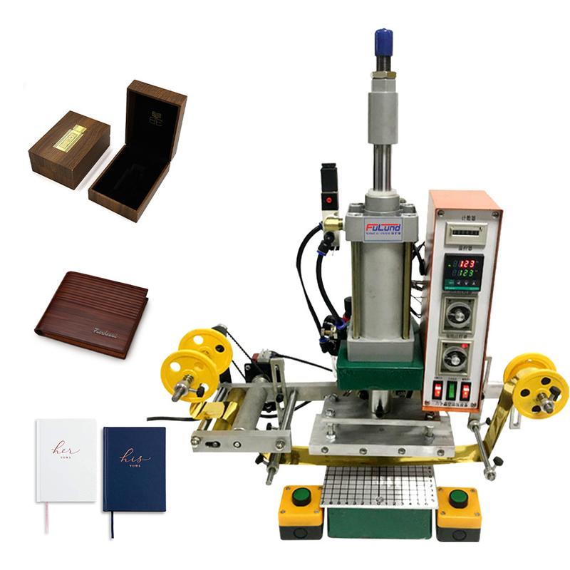 Pneumatic Digital Leather Embossing Heat Press Machine For Wood Bag Card Paper