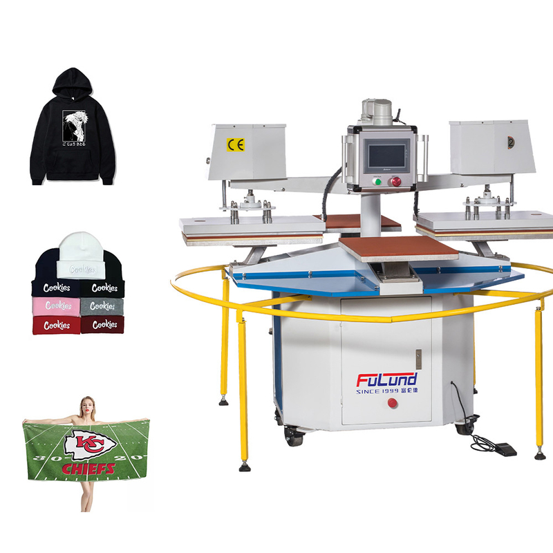 Fulund Automatic Heat Transfer Machine Heat Press 4 Station CE Certified