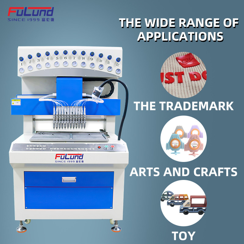 Factory automatic pvc silicone drip mold patches machine for make shoe sole slipper phone case key chain glue dispenser