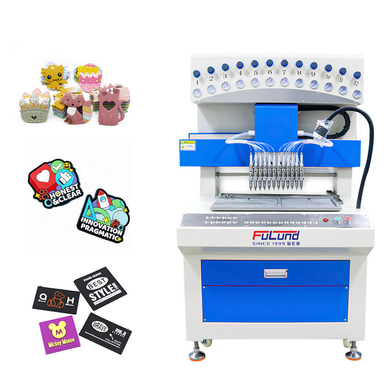 Fully Automatic pvc silicone drip mold machine for make shoe sole slipper phone case key chain glue dispenser