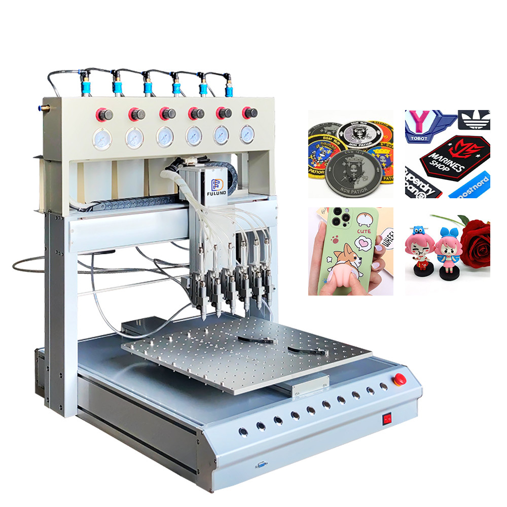 6 Colors Full Automatic Dispensing Machine Pvc Rubber Patch Machine