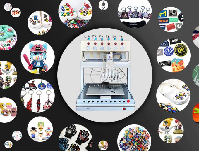 6 Colors Full Automatic Dispensing Machine Pvc Rubber Patch Machine